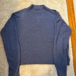 Blue turtleneck slight balloon sleeve sweater never worn!